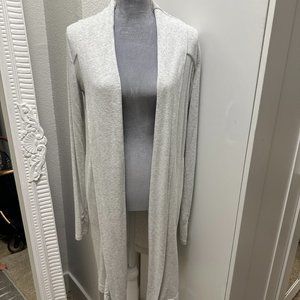 Athleta Women's Size Small Long Open Ribbed Cardigan Sweater Gray
